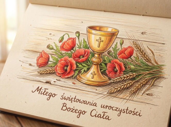 Kartka z życzeniami na Boże Ciało