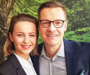 M jak miłość. Marcin Mroczek (Piotrek), Anna Gorajska na planie