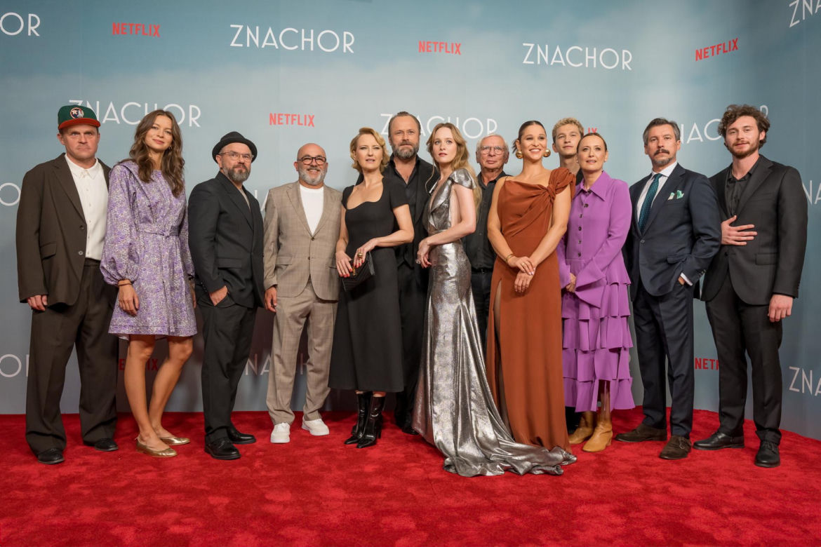 Tomasz Stockinger i  Ignacy Liss na premierze filmu "Znachor"