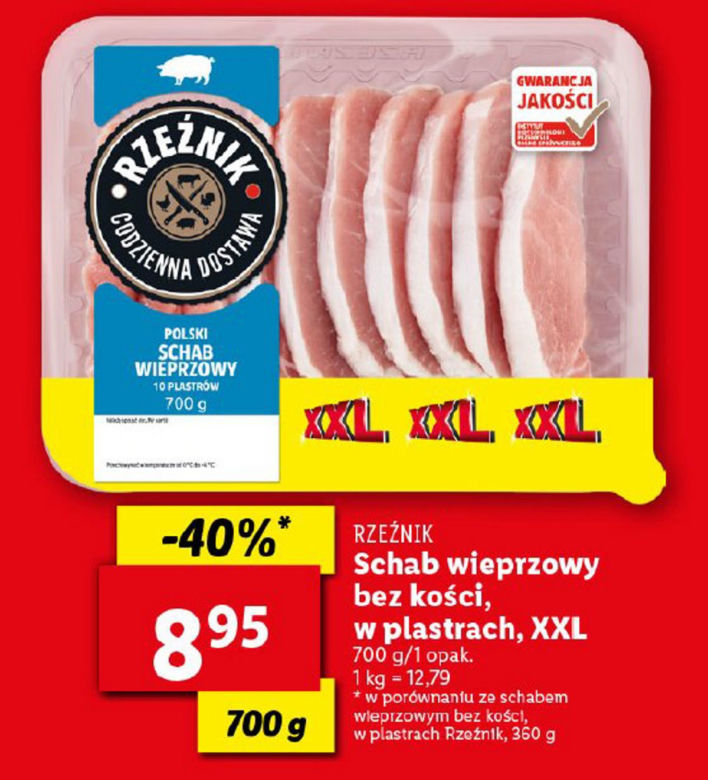 schab wieprzowy w plastrach 8,95 zł