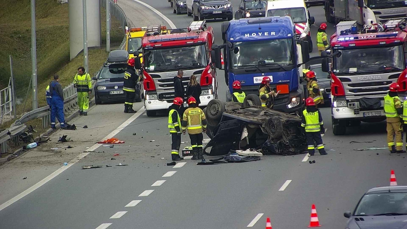 Poważny wypadek na wschodniej obwodnicy Krakowa
