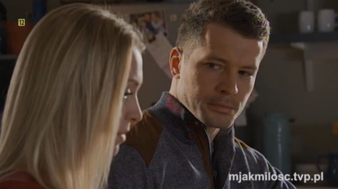 M jak miłość odc. 1227. Joasia (Barbara Kurdej-Szatan), Tomek (Andrzej Młynarczyk)