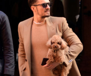 Orlando Bloom i jego pudel Mighty