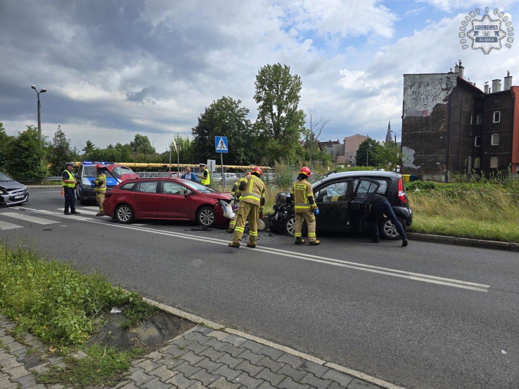 Zderzenie osobówek w Chorzowie