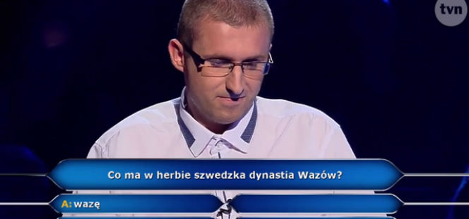 Co ma w herbie szwedzka dynastia Wazów? Pytanie historyczne w Milionerach 