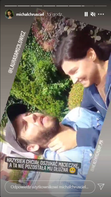 M jak miłość. Krzysiek (Michał Chruściel), Majka (Laura Samojłowicz) 