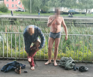 Kołobrzeg; Kobieta skoczyła z mostu do rzeki
