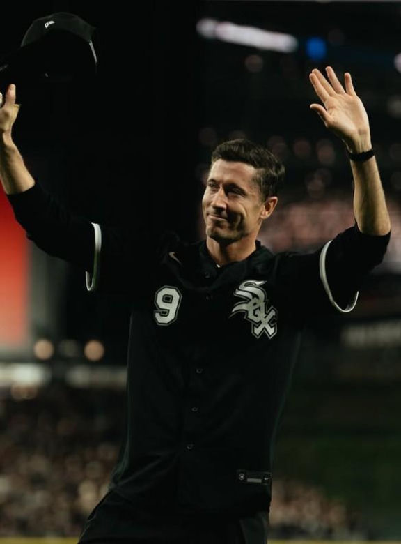 Robert Lewandowski na meczu baseballa Chicago White Sox