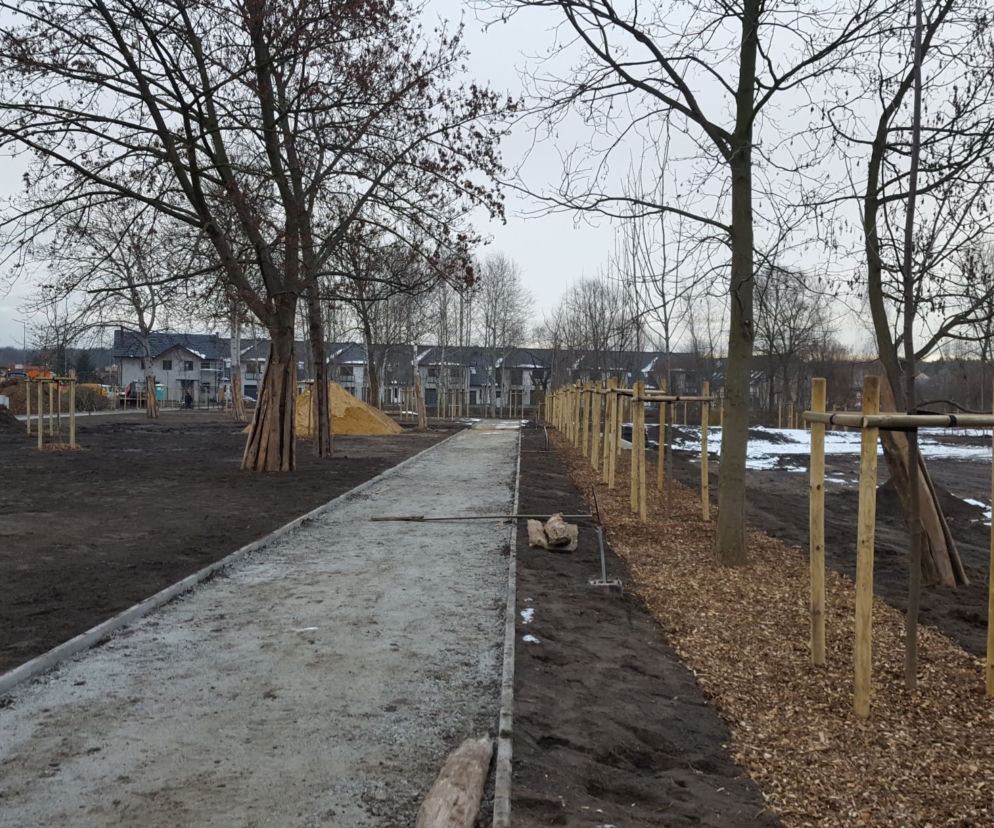 Przy ul. Unii Europejskiej w Lesznie powstaje nowy park