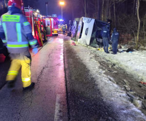 Na trasie Węgrów-Łochów na DK 62 doszło do wypadku z udziałem autokaru