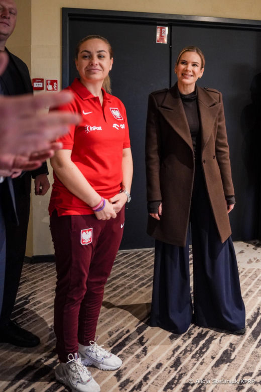 Marta Nawrocka spotkała się z reprezentacją Polski kobiet