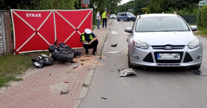 Śmiertelny wypadek pod Siedlcami! Motocyklista zginął po zderzeniu z osobówką