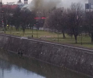 Potężny pożar w centrum Krakowa