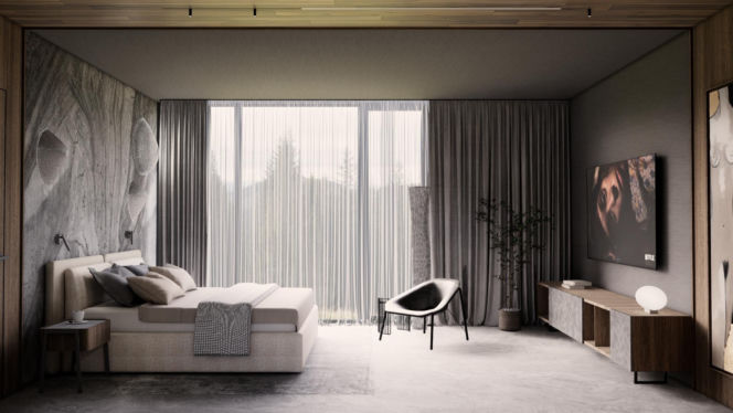 Ciemne kolory we wnętrzach - projekt Tissu Architecture