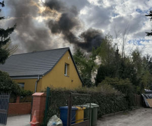 Pożar hali magazynowej