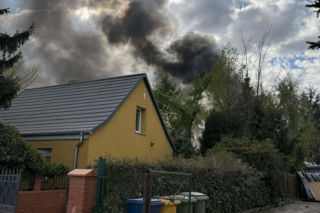 Pożar hali magazynowej