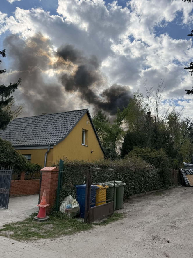 Pożar hali magazynowej