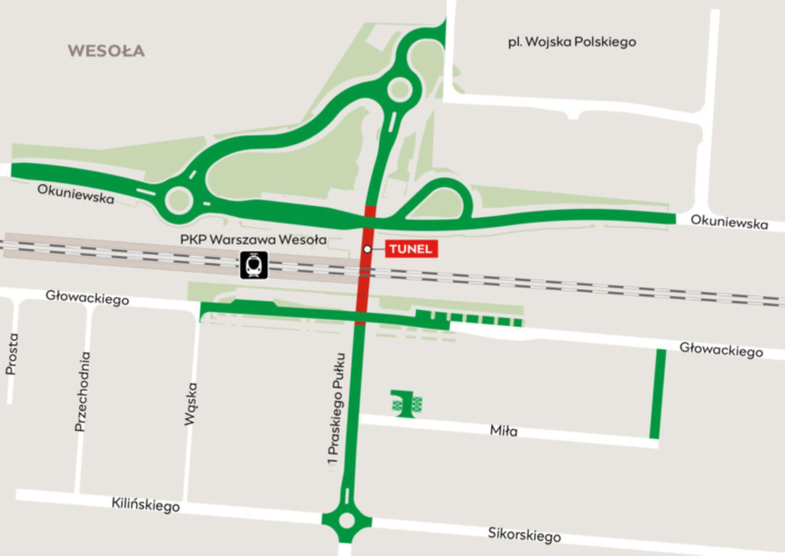 Tu powstanie nowy tunel pod torami w Wesołej