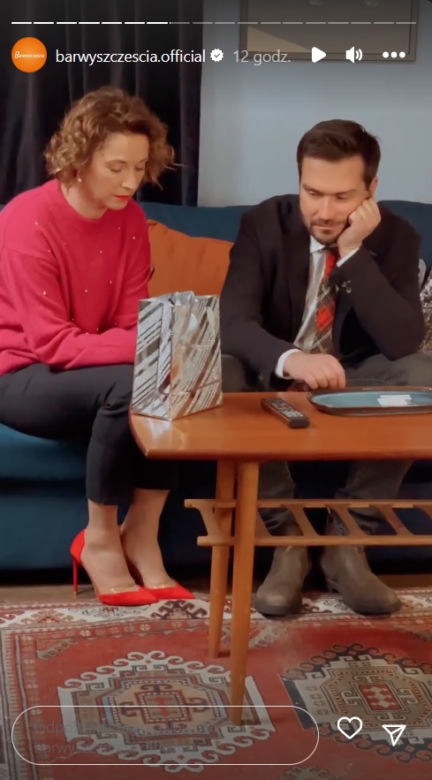 Barwy szczęścia na planie: Beata (Anita Jancia), Damian (Michał Lesień-Głowacki) 