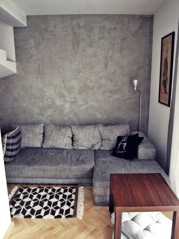 Metamorfoza ściany w salonie BETON na ścianie!