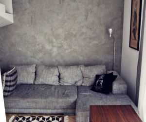 Metamorfoza ściany w salonie BETON na ścianie!