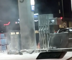 Zabójca podpalił się na stacji benzynowej?!