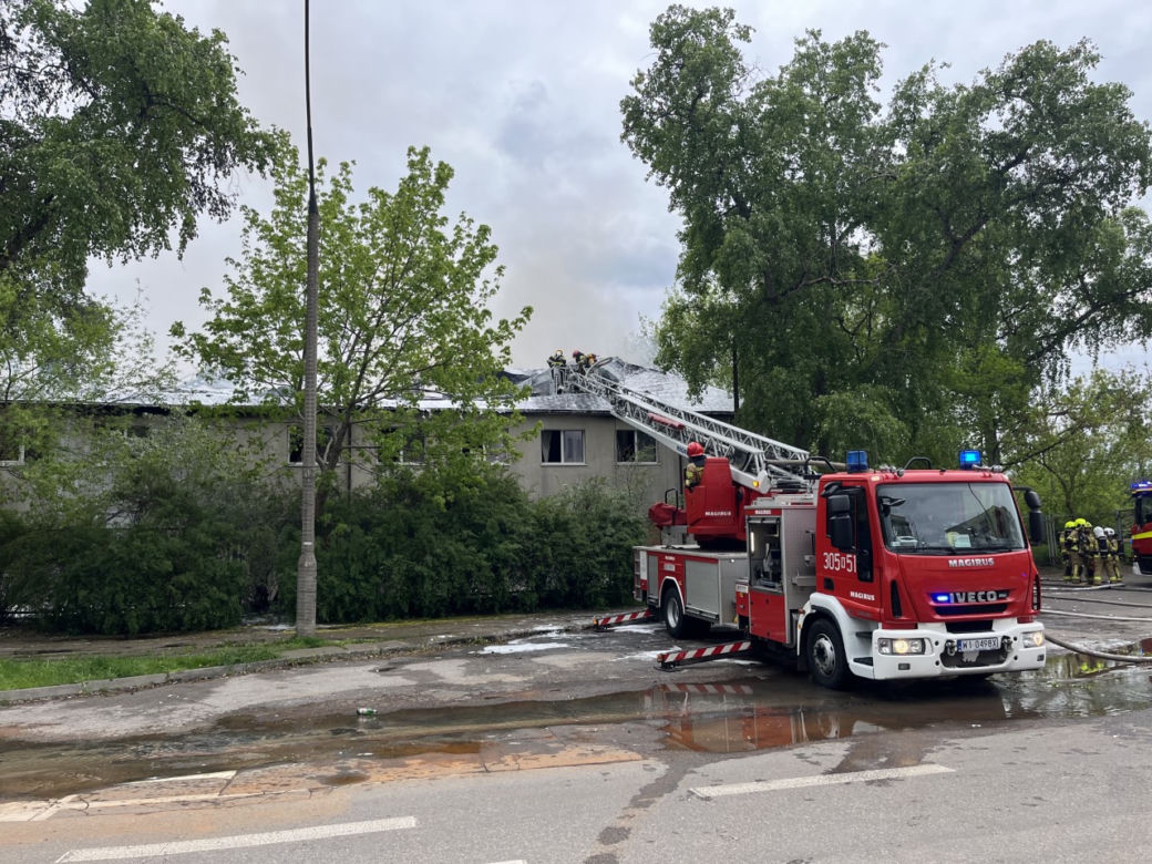Pożar budynku przy ul. Podskarbińskiej