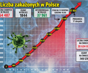 Koronawirus w Polsce. Statystyki, wykresy, grafiki (13 sierpnia)