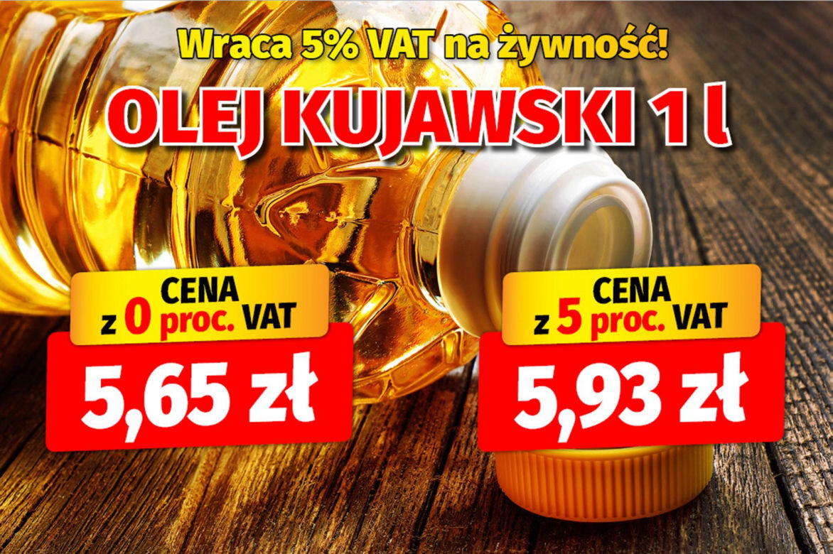 Wraca 5 procentowy VAT na żywność 