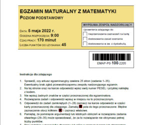 Matura 2022 - MATEMATYKA: arkusze CKE poziom podstawowy