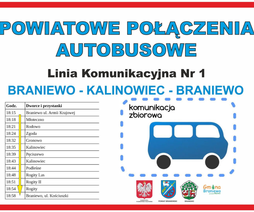 Nowe połaczenia autobusowe w powiecie braniewskim 
