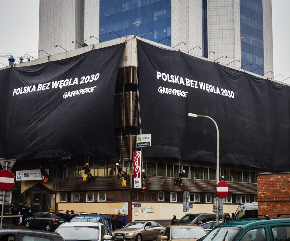 Akcja Greenpeace w Warszawie