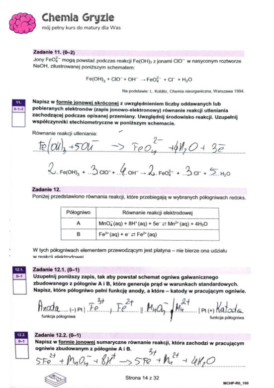 Matura 2024 chemia rozszerzona - arkusze CKE i sugerowane odpowiedzi - formuła 2023