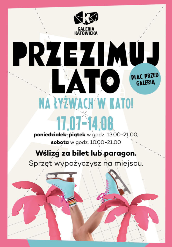 Łyżwy w środku lata przed Galerią Katowicką