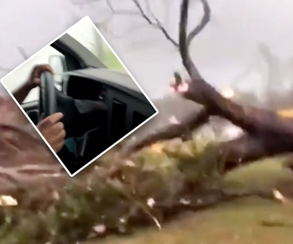 Tornado widziane z wnętrza auta