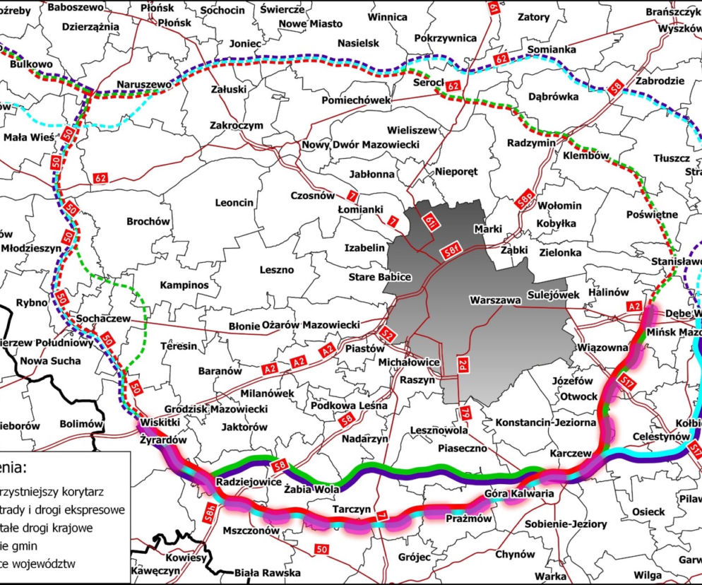 Możliwy przebieg autostrady A50