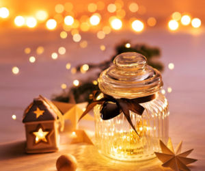 Stroik świateczny w szkle