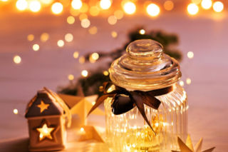 Stroik świateczny w szkle