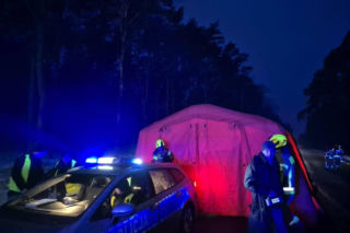 Na trasie Wyszków-Łochów na DK 62 doszło do wypadku autobusu