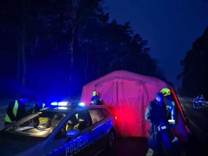 Na trasie Wyszków-Łochów na DK 62 doszło do wypadku autobusu