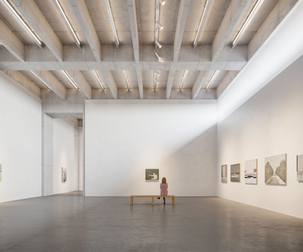 Projekt Muzeum Sztuki Nowoczesnej, wnętrze jednej z galerii