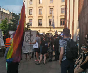 Wymieranie. Protest przed Urzędem Miasta