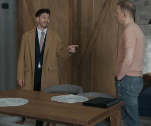 Barwy szczęścia, odcinek 3390: Justin (Jasper Sołtysiewicz), Łukasz (Lesław Żurek)