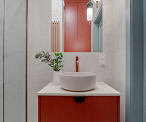 Mieszkanie w kolorach szałwiowej zieleni i ciepłej terakoty