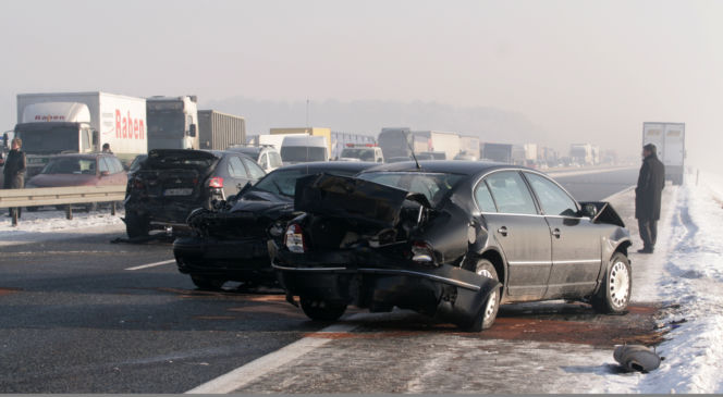 Karambol na autostradzie A4 w Gliwicach