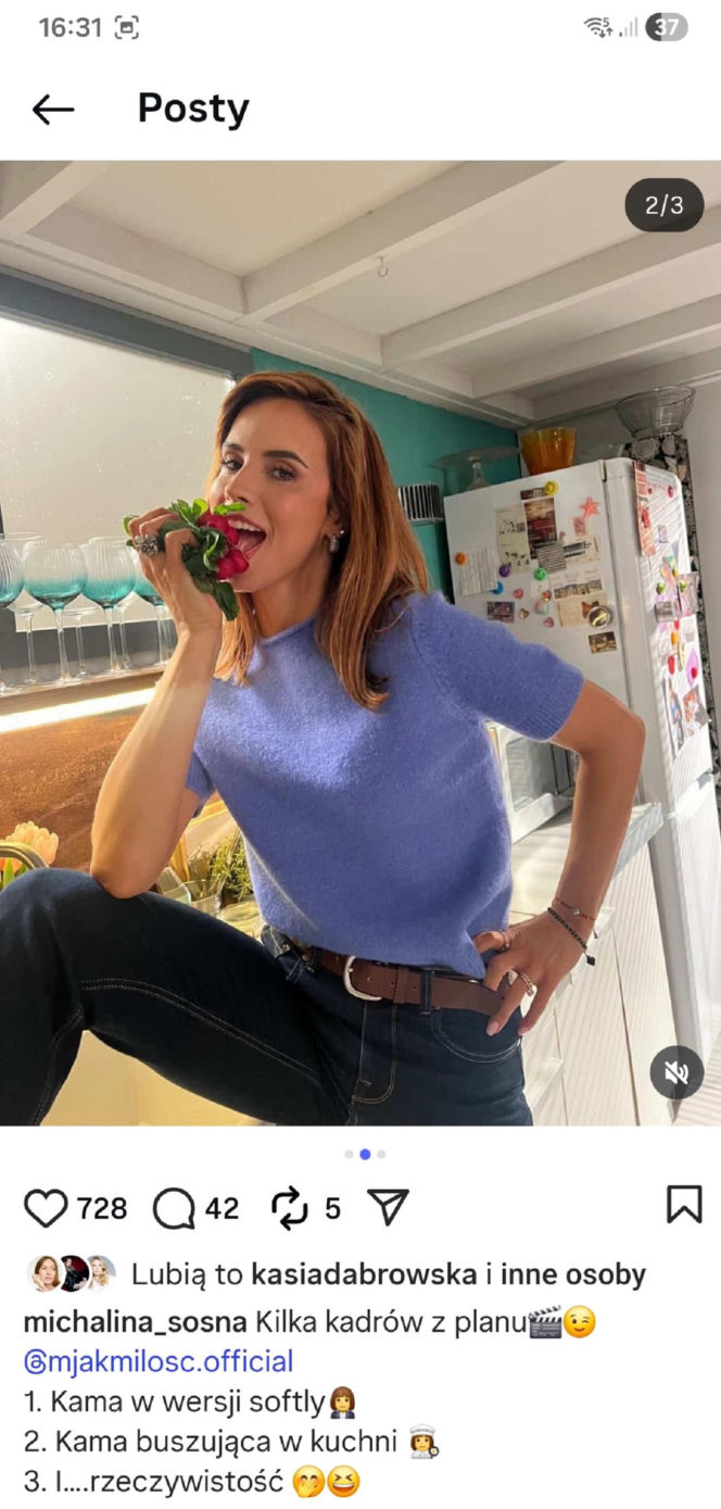 M jak miłość po wakacjach 2026. Kama (Michalina Sosna) na planie