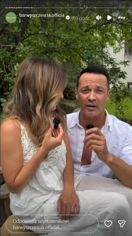 Barwy szczęścia nowy sezon na planie. Kasia (Katarzyna Glinka), Mariusz (Rafał Cieszyński)