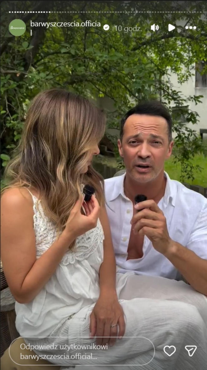Barwy szczęścia nowy sezon na planie. Kasia (Katarzyna Glinka), Mariusz (Rafał Cieszyński)