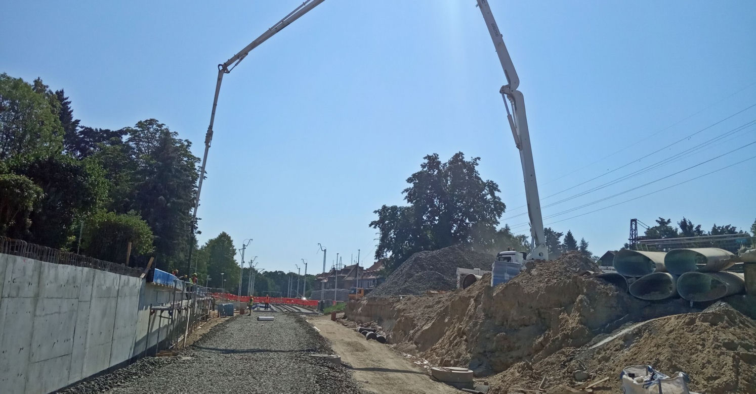 Budowa węzła Łękno - siearpień 2020