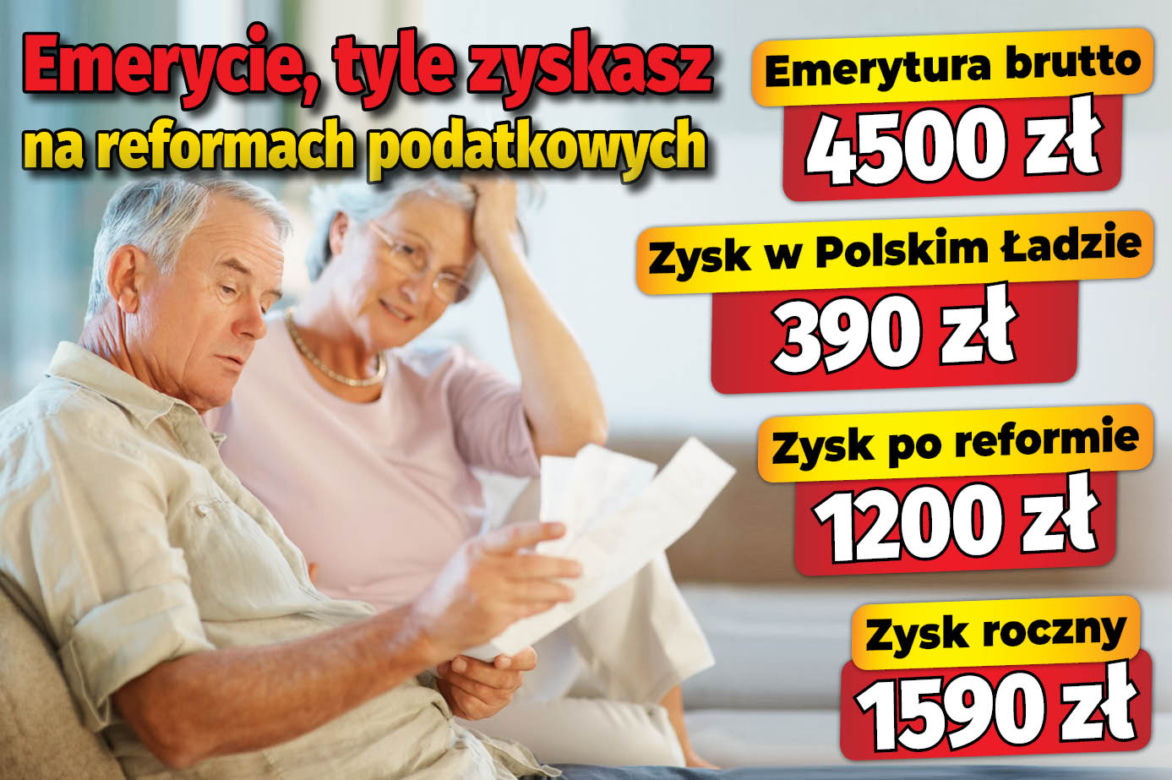 Emerycie, tyle zyskasz na reformach podatkowych